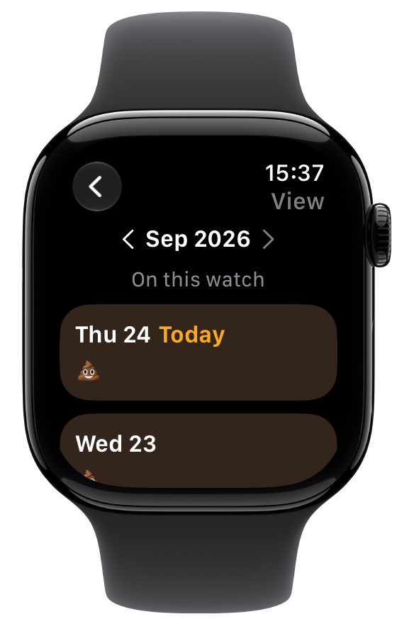 Diaroo local history on Apple Watch