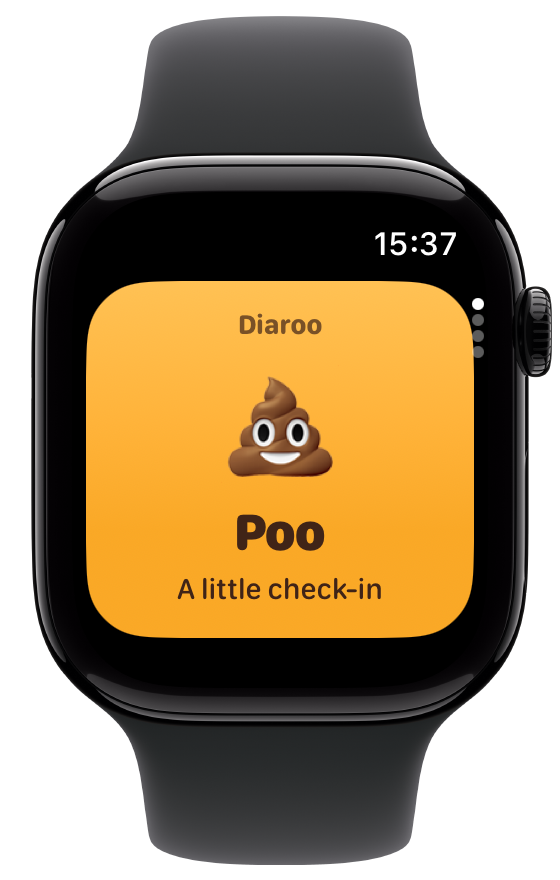 Diaroo Poo diary on Apple Watch